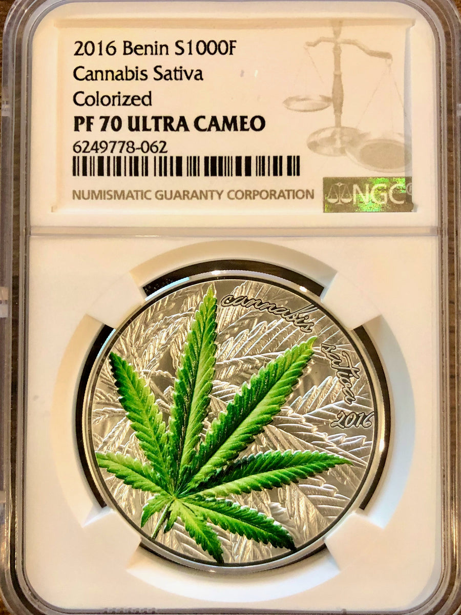 2016 Benin S 1000F Cannabis Sativa Colorized PF70 Ultra Cameo